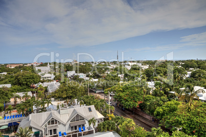 Aerial view of the Old Town part of Key West, Florida