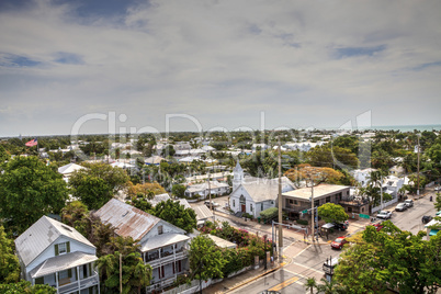 Aerial view of the Old Town part of Key West, Florida