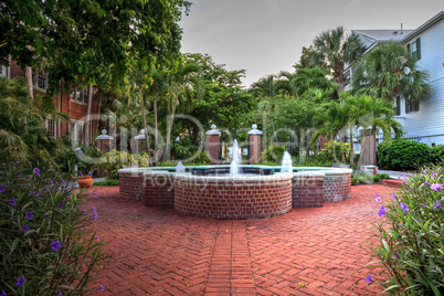 Truman White House with a Large fountain in the garden in front