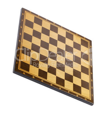 wooden empty chessboard isolated