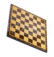 wooden empty chessboard isolated