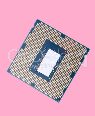 central Processor unit isolated on pink background at dry sunny