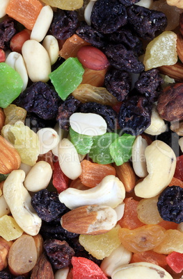 set of dried fruit at dry sunny summer day