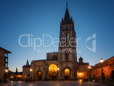 Daybreak in Oviedo, Spain