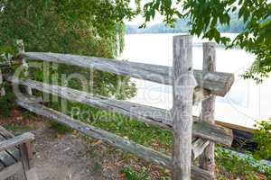 Fencing at the recreation site by the river