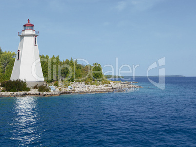 Lone lighthouse on the shore