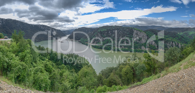 Panoramic view of the Danube River from Golo Brdo, Serbia