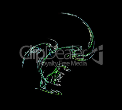 image of one Digital Fractal on Black Color image of one Digital Fractal on Black Color