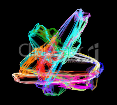 image of one Digital Fractal on Black Color