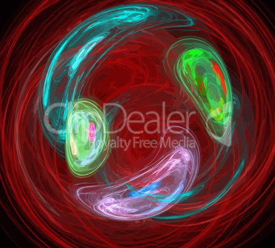 image of one Digital Fractal on Black Color