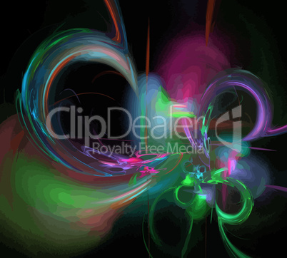 image of one Digital Fractal on Black Color image of one Digital Fractal on Black Color