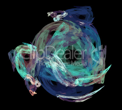image of one Digital Fractal on Black Color image of one Digital Fractal on Black Color