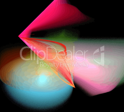 image of one Digital Fractal on Black Color image of one Digital Fractal on Black Color