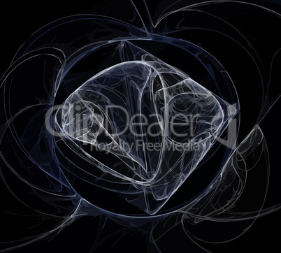 image of one Digital Fractal on Black Color