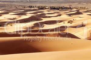 Sand dune in the desert of Morocco