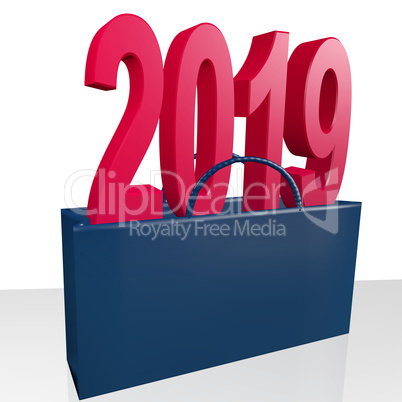 Shopping bag with year 2019