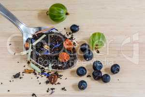 Fruit black tea with blueberry and gooseberry