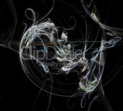 image of one Digital Fractal on Black Color