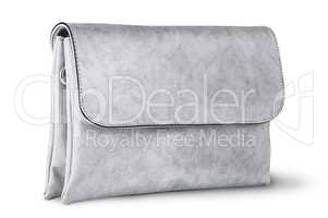 Elegant gray female clutch bag rotated