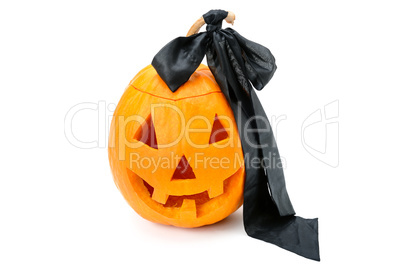 Halloween pumpkin head jack lantern isolated on white background