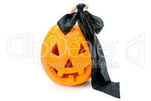 Halloween pumpkin head jack lantern isolated on white background