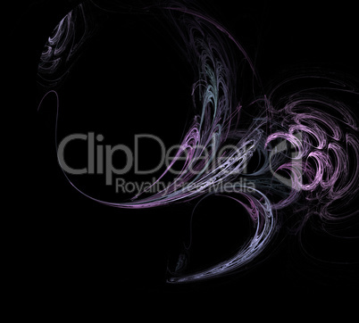 image of one Digital Fractal on Black Color