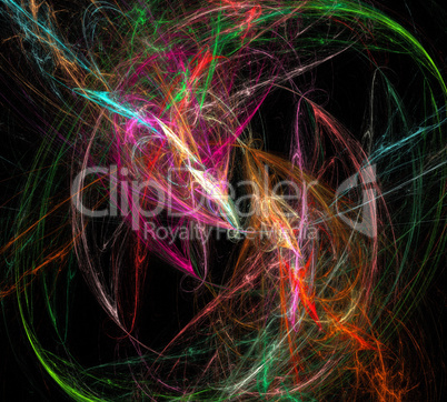 image of one Digital Fractal on Black Color image of one Digital Fractal on Black Color