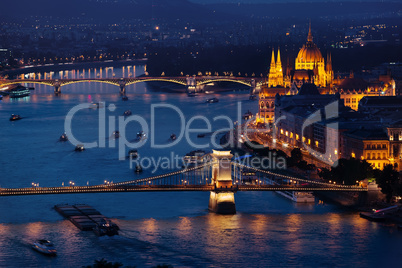 Budapest Parliament and famous Bridges