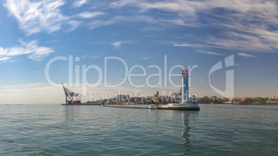 Vorontsov Lighthouse in the Port of Odessa, Ukraine