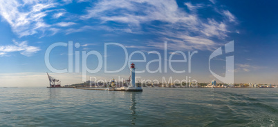 Vorontsov Lighthouse in the Port of Odessa, Ukraine