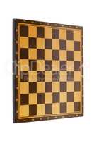 wooden empty chessboard isolated