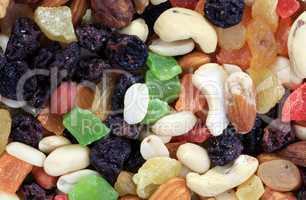 set of dried fruit at dry sunny summer day