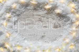 Wooden Vintage, Christmas Background, Snow And Lights