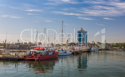 Yacht club in the port of Odessa, Ukraine