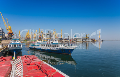 Pleasure boat in the port of Odessa