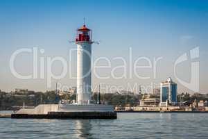 Vorontsov Lighthouse in the Port of Odessa, Ukraine