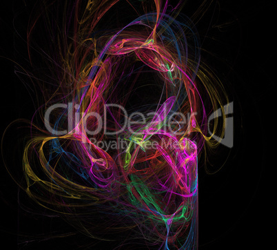image of one Digital Fractal on Black Color image of one Digital Fractal on Black Color