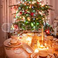 a colorful and festive christmas table setting