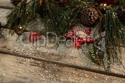 Christmas ornament on a wooden table