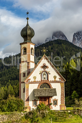 The church St. Johann in Ranui in the Villnoess