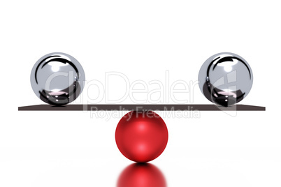 Balancing spheres, 3d illustration