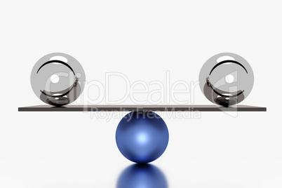 Balancing spheres, 3d illustration