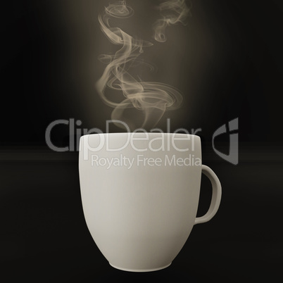 Cup with steam, 3d illustration