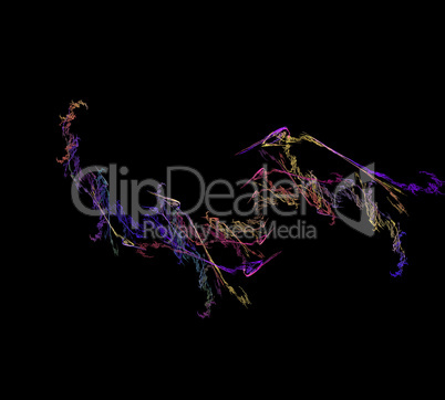 image of one Digital Fractal on Black Color image of one Digital Fractal on Black Color