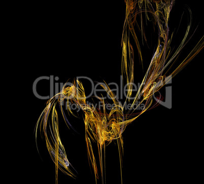 image of one Digital Fractal on Black Color