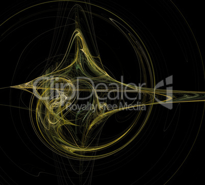 image of one Digital Fractal on Black Color