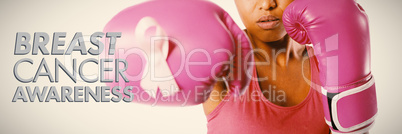 Composite image of breast cancer awareness message