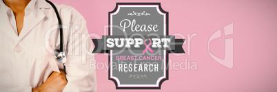 Composite image of breast cancer awareness message