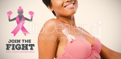 Composite image of breast cancer awareness message