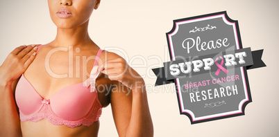 Composite image of breast cancer awareness message